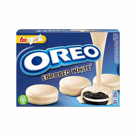 Oreo White Chocolate Covered 246g bag — Oreo biscuits dipped in white chocolate from Foodsklep