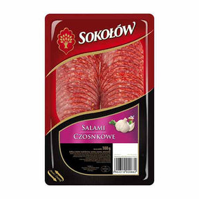 Sokolow Sliced Salami Garlic 100g – available from Foodsklep with UK delivery