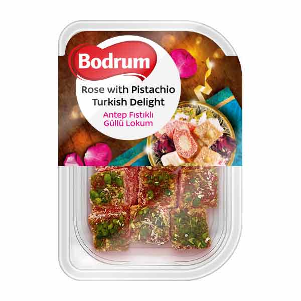 Bodrum Rose with Pistachio Turkish Delight 200g