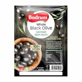 Bodrum Black Olives 800g – available from Foodsklep with UK delivery