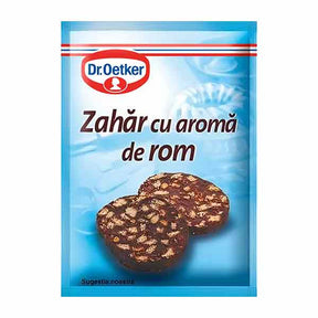 Dr Oetker Rum Flavoured Sugar 8g – available from Foodsklep with UK delivery