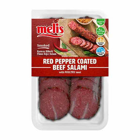 Melis Smoked Beef Salami with Red Pepper Coating 80g – available from Foodsklep with UK delivery
