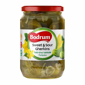 Bodrum Sweet & Sour Gherkins 680g – available from Foodsklep with UK delivery