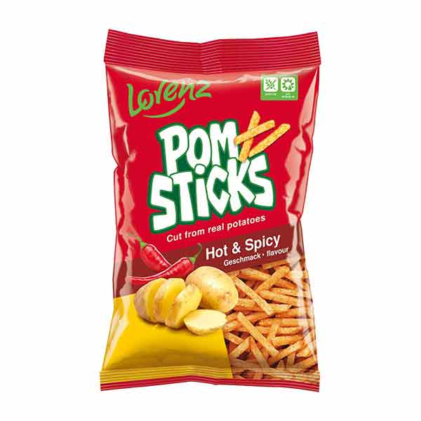 Crunchips Pomsticks Hot and Spicy 85g