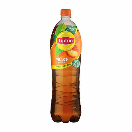 Lipton Peach Iced Tea 1.5L bottle — brewed black tea with peach flavour from Foodsklep
