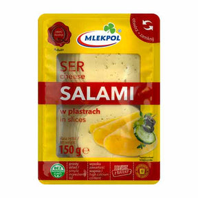 Mlekpol Salami Cheese Slices 150g – available from Foodsklep with UK delivery