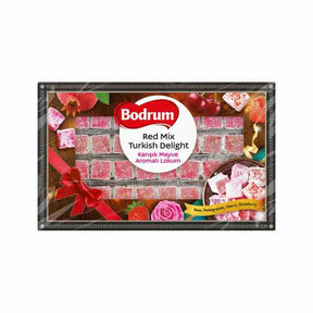 Bodrum Luxury Fruity Red Mix Turkish Delight 350g – available from Foodsklep with UK delivery