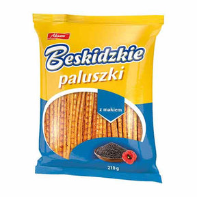 Aksam Paluszki Poppy Seed Sticks 175g – available from Foodsklep with UK delivery