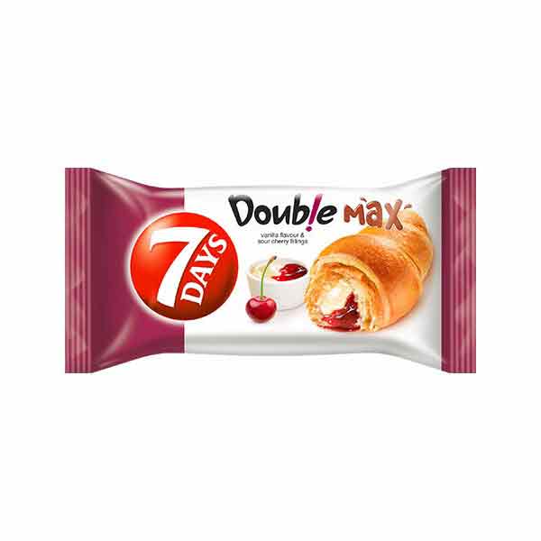 7 Days Double Croissant with Vanilla & Sour Cherry Filling 80g