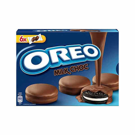 Oreo Milk Chocolate Covered 246g bag — classic Oreo biscuits in milk chocolate from Foodsklep
