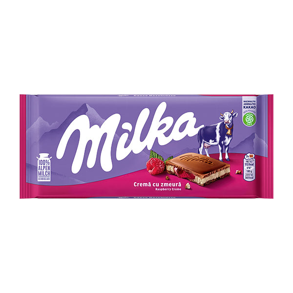 Milka Milk & Raspberry Chocolate 100g