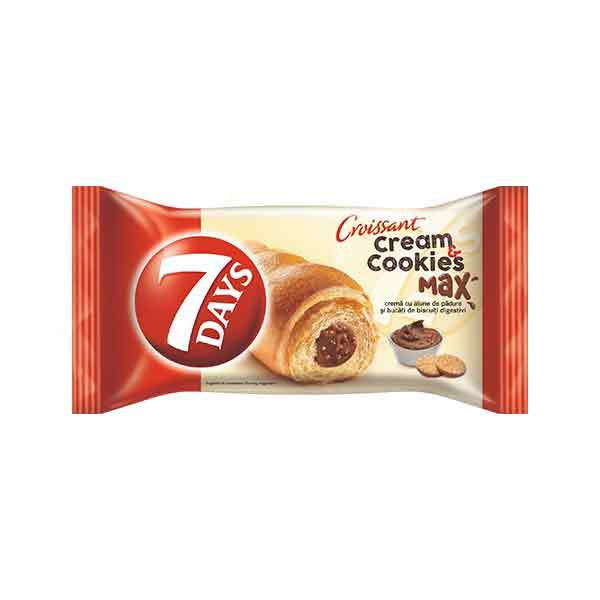 7 Days Hazelnut Cream & Cookies Croissants 80g
